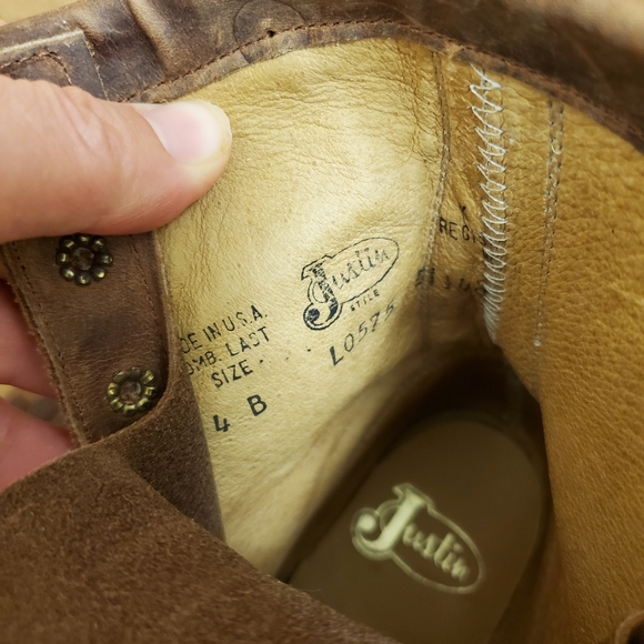 New with tags and box Vintage real Leather Justin women's boots size 4 B - Picture 9 of 12